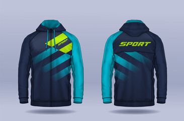 Hoodie shirts template. Jacket Design, Track Sportswear, front and back view. © Nattanopdesign