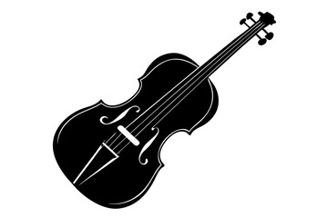 Fototapeta premium Elegant musical instrument cello silhouette vector illustration