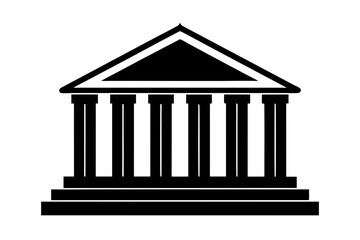 Fototapeta premium Government building courthouse architecture silhouette vector illustration