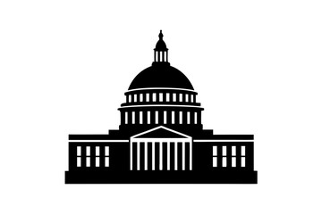 Capitol building government architecture landmark silhouette vector illustration