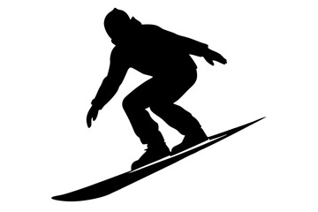 Snowboarding extreme sport winter activity silhouette vector illustration