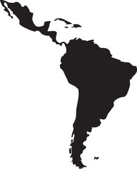 Vector Map of Latin America Silhouette