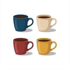 Obraz premium set of cups vector illustration