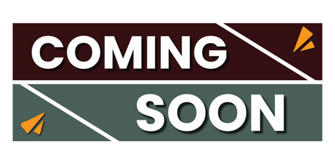 Coming Soon Banner Design with Bold White Text on Dual-Color Background in Maroon and Green, Modern Promotional Poster for Product Launch, Event Teaser, or Website Update