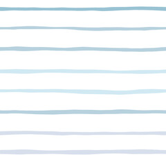 Stripes seamless pattern. Blue lines print. Watercolor sea stripes background