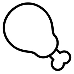 Supermarket outline icon. Roast chicken