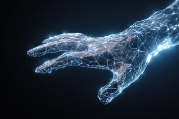 Digital Hand Connection Network Concept.