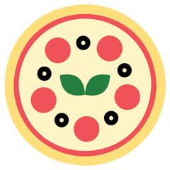 Supermarket flat color icon. Pizza