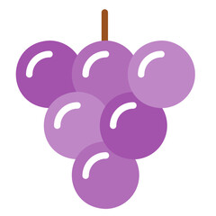 Supermarket flat color icon. Grape