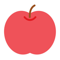 Supermarket flat color icon. Apple