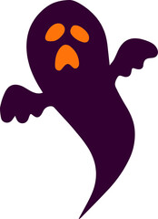 Abstract flowing organic shape silhouette isolated on white background