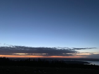sunset sky over the coast