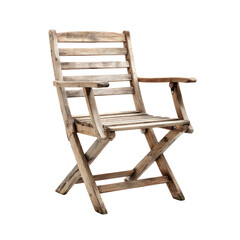 Wooden folding chair, light brown, weathered