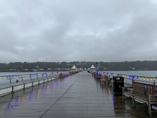 pier in the rain, Bangor, wales