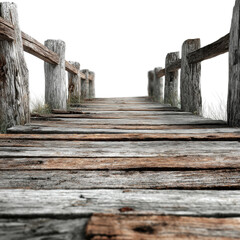 Naklejka premium Scenic wooden pathway tranquil nature landscape serene environment isolated on transparent background