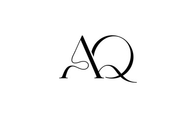 AQ initial letters, monogram logo