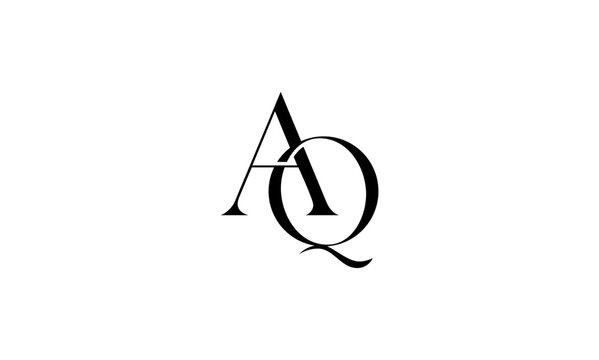AQ initial letters, monogram logo