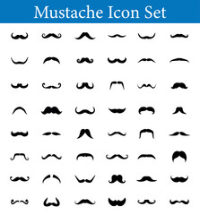 Set of mustache icon vector. Moustache Silhouette