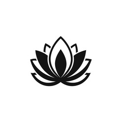 Obraz premium Elegant lotus flower silhouette icon design