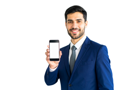 young businessman holding a mobile phone