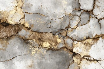 Fototapeta premium Cracked Concrete Wall with Gold.
