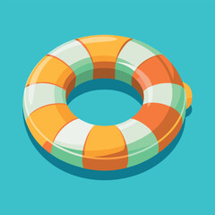 Obraz premium Colorful Inflatable Pool Ring