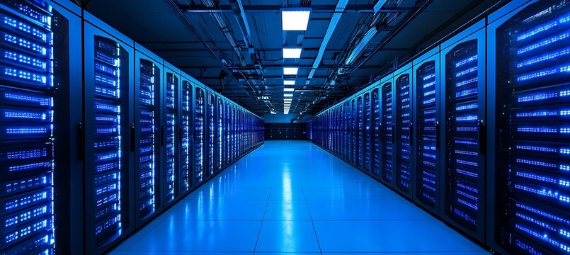 A massive server room mining different cryptocurrencies 