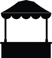 A tea stall silhouette vector icon logo on white background