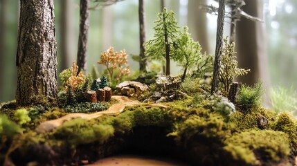 Miniature forest diorama
