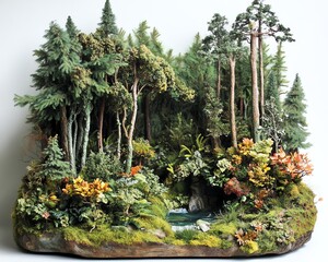 Miniature forest diorama