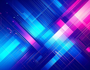 Abstract digital design with vibrant colors and intersecting shapes