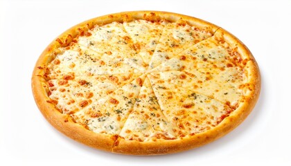 Cheese Pizza Slices, Isolated on White Background