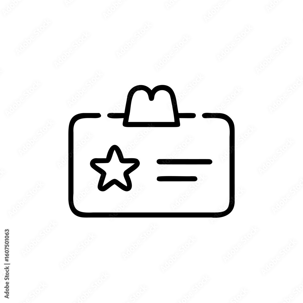 Poster outline icon a badge with star lines on vector