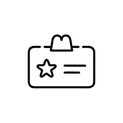 Outline icon a badge with star lines on vector