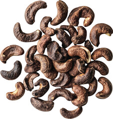 Roasted cashew nuts pile brown texture