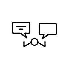 Fototapeta premium Outline icon two speech bubbles connecting lines communication talk