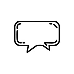 Outline speech bubble with rounded corners dashed accents talk message