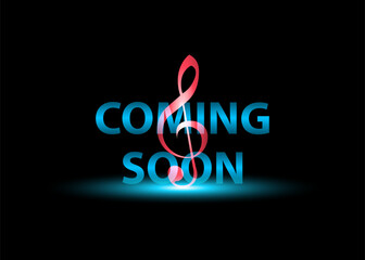 Musical notes with the word COMING SOON. Perfect for additional design, coming soon design, Web, Internet, Website, etc.