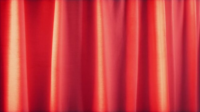Passing Shiny Red Curtains In Room