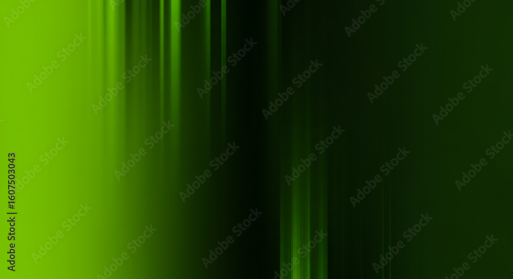 Poster abstract blurred green background with dark vertical lines and gradient effect on the left side