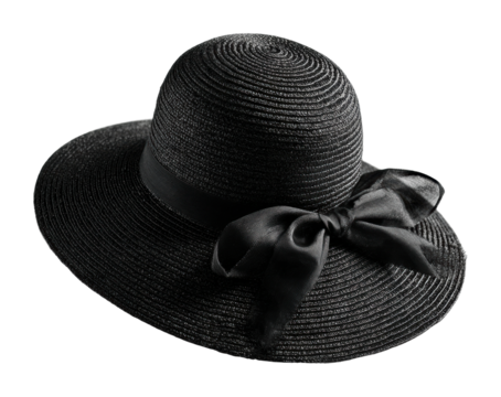 Elegant black hat on display fashion boutique accessory view isolated on transparent background