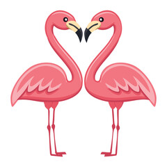 Graceful Flamingo Pair Forming a Heart Symbol