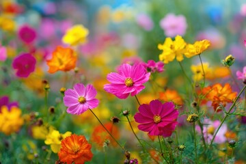 Fototapeta premium Colorful Cosmos Flowers in Bloom.