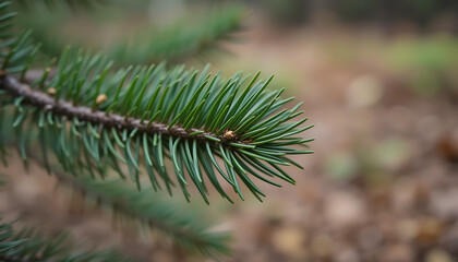 Close-Up of Blue Spruce Branch: Nature Photography AI Generated