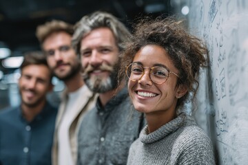 Group of professionals engaged in collaborative brainstorming session in modern office space during afternoon hours