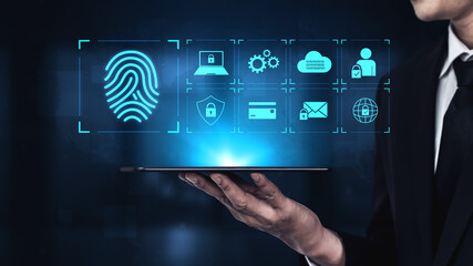 System for safeguarding digital identity using fingerprint authentication, encryption, and secure...