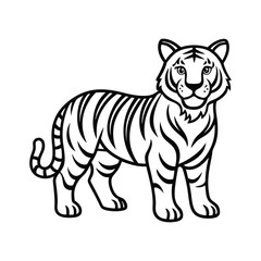 Tiger line art vector