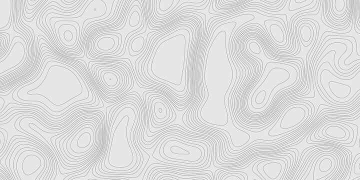 Modern design with contour abstract map relief line grey pattern with seamless topography background, geographic mountain relief abstract lines grey landscape design texture wavy curve shapes.