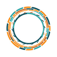 Broken Dashed Stroke Circular Frame Outline Design