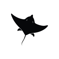 A stingray vector silhouette art illustration